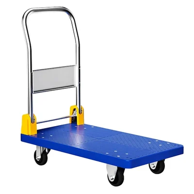 TROLIFT Heavy Duty 48 x 72 cm Foldable HDPE Platform Trolley With Stainless Steel Handle, 200 kg Load Capacity