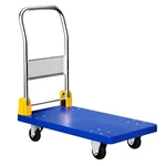 TROLIFT Heavy Duty 48 x 72 cm Foldable HDPE Platform Trolley With Stainless Steel Handle, 200 kg Load Capacity