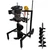 MECSTROKE Heavy Duty 4 Stroke 196 CC Commercial Trolley Earth Auger | Post Hole Digger With 8 & 12 Inch Double Spiral Bit 