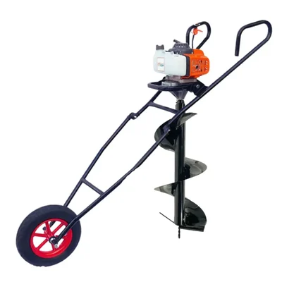 Latson EA 63, 2 Stroke 63cc Trolley Earth Auger / Post Hole Digger with 12 inch Drill Bit with 1 Year Warranty