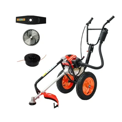 Sharp Garuda 63 cc 2-Stroke Petrol Engine Trolley Type Brush Cutter with Free Accessories