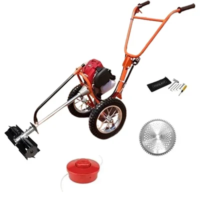 Heavy Duty Petrol Grass Cutter with 4 Stroke 35CC Engine with Flat Tiller Attachment