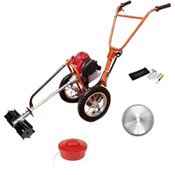 Heavy Duty Petrol Grass Cutter with 4 Stroke 35CC Engine with Flat Tiller Attachment