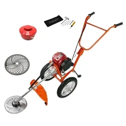 Heavy Duty 4 Stroke 35 CC Hand Push / Trolley Grass Cutter Machine With Accessories