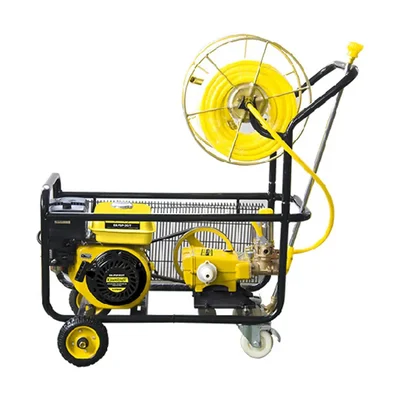 Kisankraft Trolley Type HTP Sprayer Set KK-PSP-202T, With 4 Stroke 163 CC Engine and 50 meter Hose Pipe 