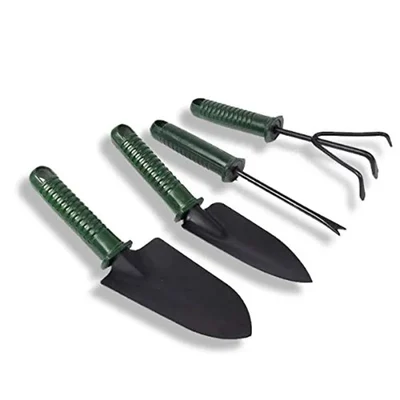 Jaiveer Set of 4 Garden Tools - Trowel, Transplanter, Cultivator and Weeder | Used for Effective Gardening