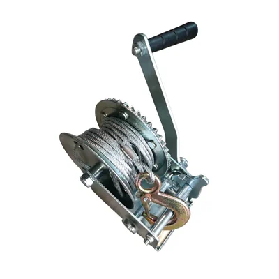 TUFLIFT 800 lbs Manual Hand Winch With 8-Meter, 4 mm Galvanized Wire Rope And Eye Hook