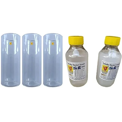 Set of 3 Pcs Test Tubes For Turbidity Meter with STD. Solutions of 100 & 400 NTU/JTU