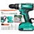 Turbo 21 V 10mm Cordless Drill Machine With Tool Kit Box, 1300 RPM