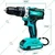 Turbo 21 V 10mm Cordless Drill Machine With Tool Kit Box, 1300 RPM