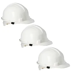 Heavy Duty White Pack of 3, 10, 50 Construction Pin Lock Safety Helmet for Industrial Purposes (Pack-3 pcs)