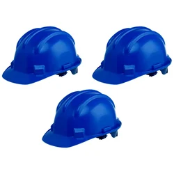 Heavy Duty Pack of 3, 10, 50 Pcs Blue Colour Ratchet Safety Helmet - HDPE Material, Free Size for Industrial Uses(Pack-3 pcs)