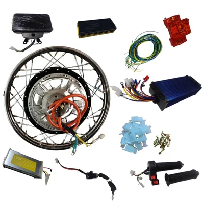 16 Inch TVS XL100 Hybrid 1500W Spoke Wheel Petrol + Electric Conversion Kit Compatible with 48V/60V Systems