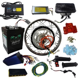 16 Inch TVS XL100 Hybrid Motor Spoke Wheel Kit 1200W/1500W with 60V Battery and 6A Charger