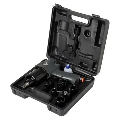 Flymax 1/2 Inch Air Impact Wrench, 550 Nm Torque With 8 Sockets