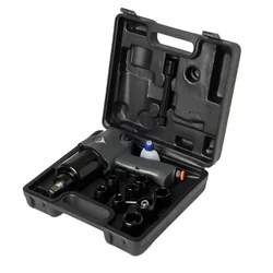 Flymax 1/2 Inch Air Impact Wrench, 550 Nm Torque With 8 Sockets
