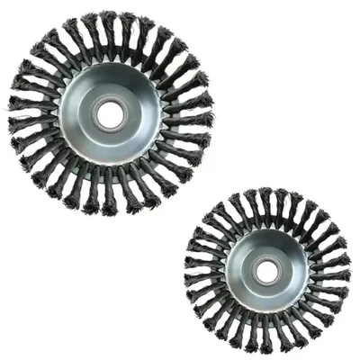 Heavy Duty 6 inch & 8 inch Twisted Wire Trimmer Attachment Combo for Petrol Brush Cutter