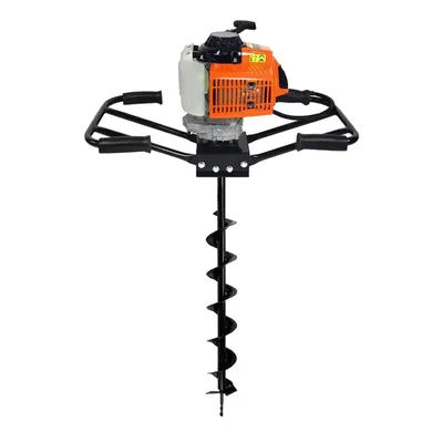 Neptune AG-63D, 63CC 2-Stroke Earth Auger Machine | Heavy Duty Two-Man Operated Post Hole Digger with 4-Inch Drill Bit
