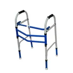 Sami Ortho Aids Two-Wheeled Height Adjustable Foldable Walker for Old Age People Reciprocal Mobility Frame Blue