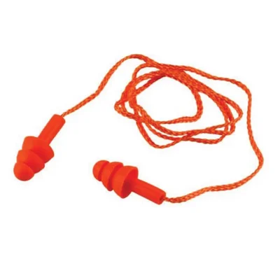 Udyogi EP 01 Pack of 100 Reusable Silicone Corded Earplug With Comfortable Noise Cancellation