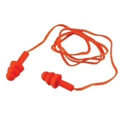 Udyogi EP 01 Pack of 100 Reusable Silicone Corded Earplug With Comfortable Noise Cancellation