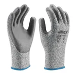 Udyogi HPU 5 Cut Level 5 Liner 9 Inch Grey PU Coated Safety Gloves 18 Guage