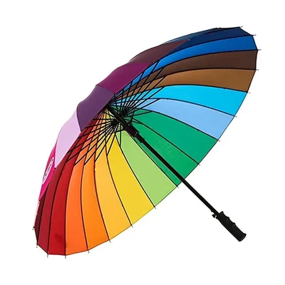Made in India 21 Inch Multi-Color Rainbow Rain Umbrella