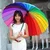 Made in India 21 Inch Multi-Color Rainbow Rain Umbrella