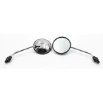 Heavy Duty Universal Premium Round Chrome Motorcycle Rearview Mirror Set Distortion-Free Clear Glass Pair