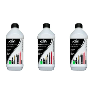 3 Pack of Uniwax 3Kg(1Kg x 3pcs) Ink Stain Remover to Remove Nail Polis, Marker, Ink, Paint from Cloth & Hard Surfaces