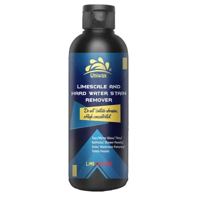 Uniwax 200ml Limescale And Hard Water Stain Remover for Taps, Mirror Glass, Tiles, Bathtubs, Sinks, Shower Panels