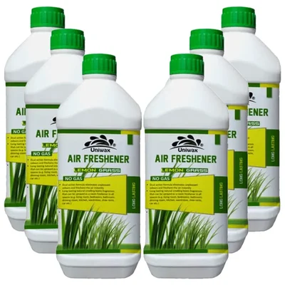 6 Pack of Uniwax 6L(1L x 6pcs) Air Freshener, Lemon Grass Fragrance, for Room, Office, Toilet
