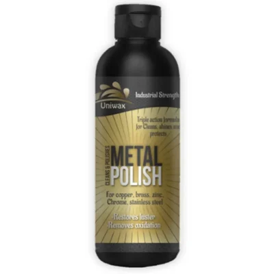 Uniwax 200ml Metal Polish and Cleaner for Chrome, Copper, Brass, Zinc, Stainless Steel to Remove Stain, Scales, Oil