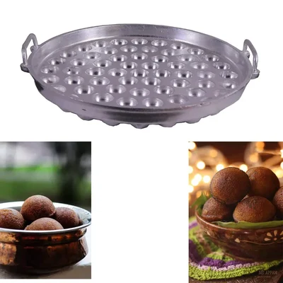 Aluminium Unniyappam Big Size kadai with handle (Chatti,Panniyaram,Paniyarrakal,guntapongadalu/appam) 61 Pit