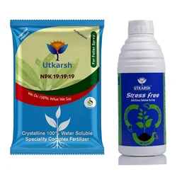 Utkarsh New Foliage Combo Pack | NPK 191919(250g)+ Stress free(250ml)