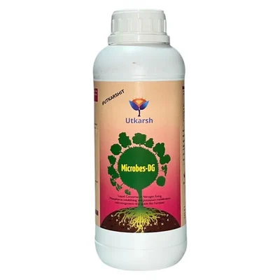Utkarsh Microbes-DG (Combination of Beneficial Fungus) Bio Fertilizer for Natural NPK, Reduce pH, EC in Soil | 1 liter(Pack-1 x 1 liter)