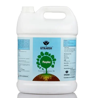 Utkarsh Phosphoz (Phosphate Solubilizing Bacteria - PSB) Bio Fertilizer for Natural Phosphorus | 5 liter(Pack-1 x 5 liter)