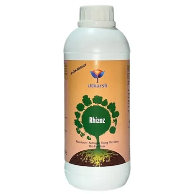 Utkarsh Rhizoz (Rhizobium Nitrogen Fixing Bacteria) Bio Fertilizer for Improved Nitrogen Availability | 1 liter(Pack-1 x 1 liter)