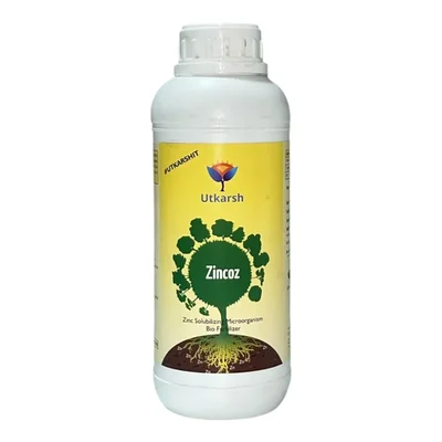 Utkarsh Zincoz (Zinc Solubilizing Microorganism) Bio Fertilizer for Natural Zinc, Increases Leaf Size | 1 liter(Pack-1 x 1 liter)
