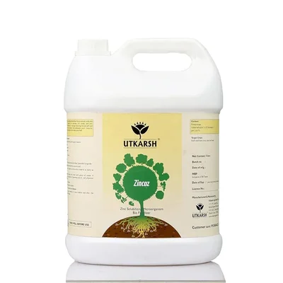 Utkarsh Zincoz (Zinc Solubilizing Microorganism) Bio Fertilizer for Natural Zinc, Increases Leaf Size | 5 liter(Pack-1 x 5 liter)