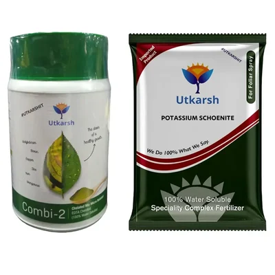 Utkarsh Fruit/Flowering Fertilizer Combo Pack| Potassium Schoenite(900gm)+ Combi - 2(1 kg)