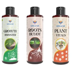 Utkarsh Plant Growth, Nutrition Kit | Immunity Booster, Organic Liquid Fertilizer, Micronutrients | 200 ml (Pack of 3)