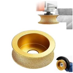 Premium Quality 75x20mm (3") Vacuum Brazed Round Edge Grinding Wheel For Edge Shaping & Rounding, Contour Grinding On Marble, Granite & Natural Stone