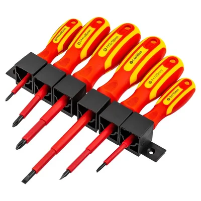 ROCKFORCE 6 Piece VDE Insulated Screwdriver Set, Ergonomic, Pro-Grade Dielectric Safety Tools (RF-2126)