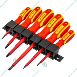 ROCKFORCE 6 Piece VDE Insulated Screwdriver Set, Ergonomic, Pro-Grade Dielectric Safety Tools (RF-2126)