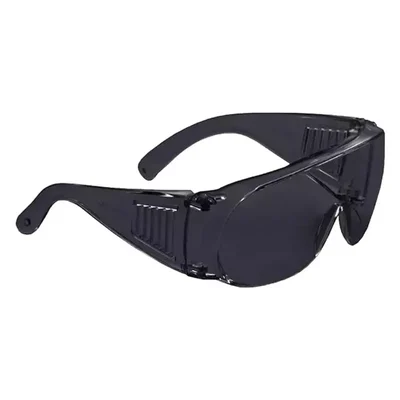 VENUS E-603 GHC ISI Certified Black Over-Spectacle Eyewear, Big Frame with Vent, Anti-Scratch, UV Protection, Clear Lens, 120113301(Pack-5)