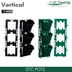 GTC 6"x18" Hanging Modern Vertical Planters Set of 5 Panel and 15 Pots for Stylish Spaces, Home Decoration, Gardens	(Color-Green)