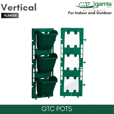 GTC  8"x24"  Hanging Modern Vertical Planters Set of 5 Panel and 15 Pots for Stylish Spaces, Home Decoration, Gardens(Color-Green)