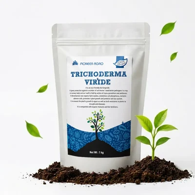 Pioneer Agro Trichoderma Viride Bio Fungicide 1 Kg Pack High Organic Powder for Controlling Fungal Diseases