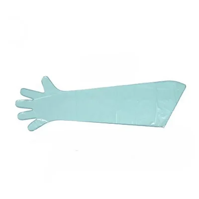 (Pack Of 100 Pcs) Full Size AI Veterinary Disposable LDPE Gloves 35 Inch, Pista Color